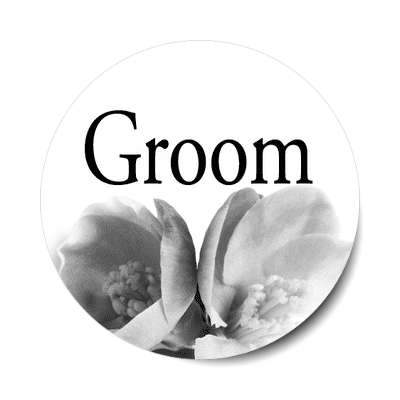 groom classic two large grey flowers sticker