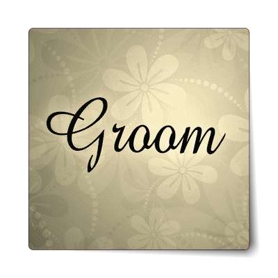 groom cream floral sticker