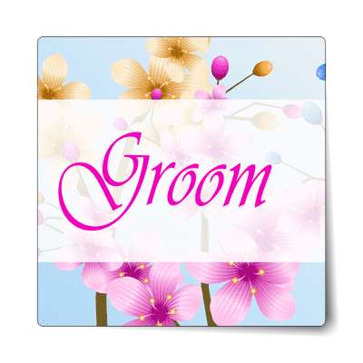 groom flowers bright middle rectangle stylized sticker