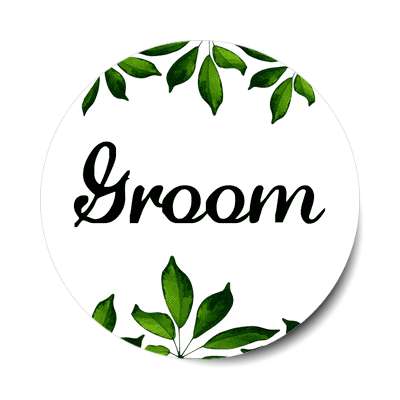 groom green leaves border sticker