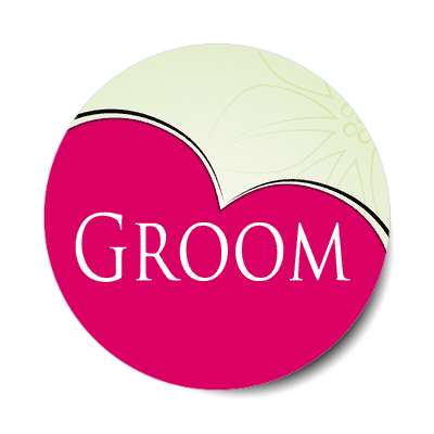 groom half heart red sticker