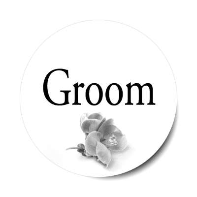 groom one grey flower classic sticker