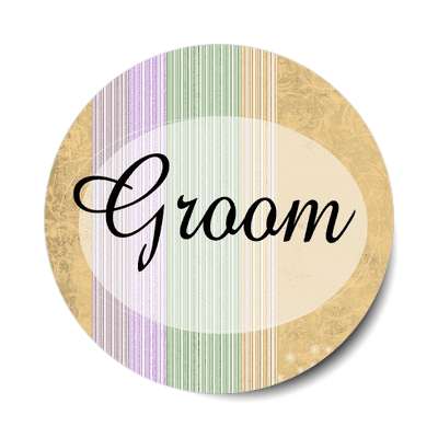 groom oval orange lines vertical sticker