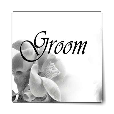 groom quarter flowers grey fade stylized sticker