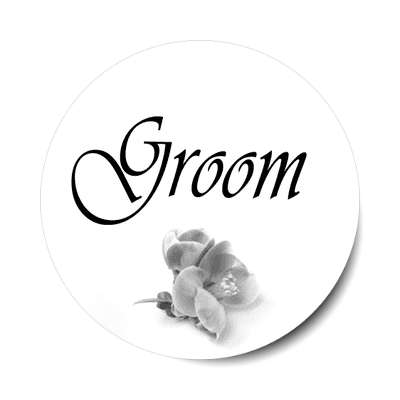 groom stylized one grey flower sticker