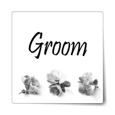 groom three grey flowers bottom sticker