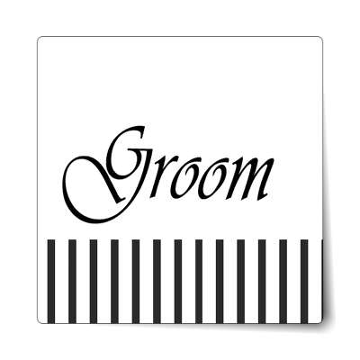 groom vertical black lines bottom stylized sticker