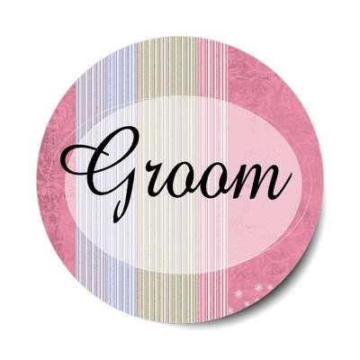groom vertical oval pink lines sticker