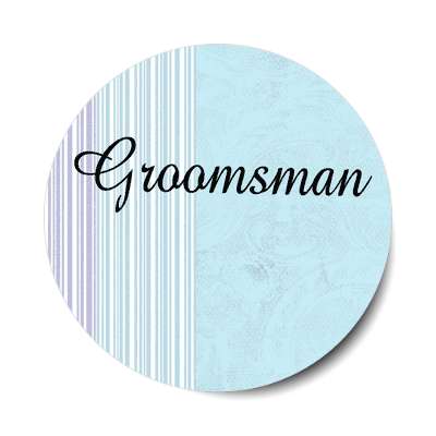 groomsman blue lines vertical sticker