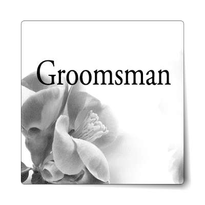 groomsman classic grey fade quarter flowers sticker