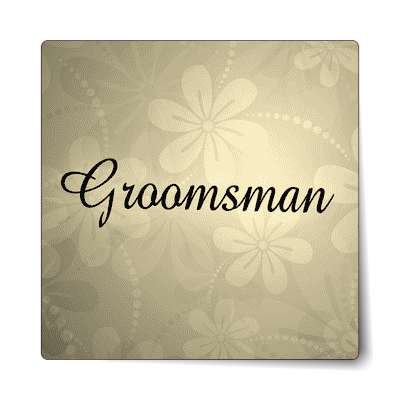 groomsman cream floral sticker