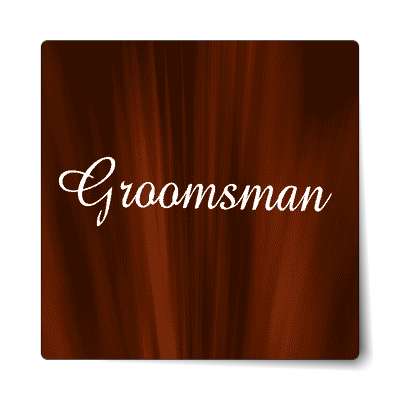 groomsman dark red curtains sticker