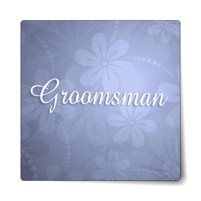 groomsman floral blue sticker
