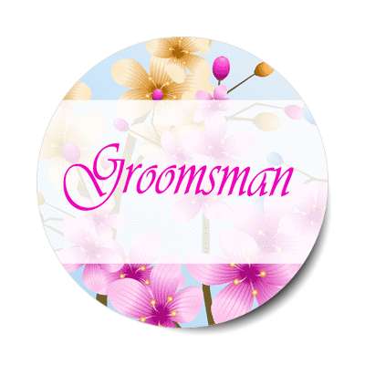groomsman flowers bright middle rectangle stylized sticker