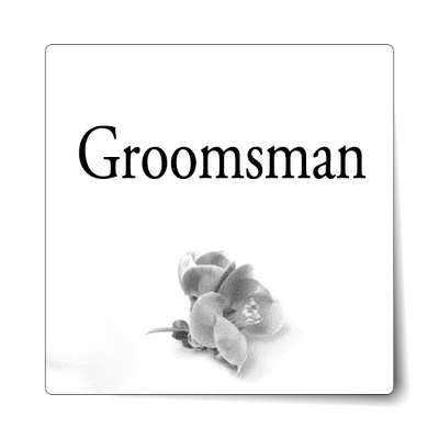 groomsman one grey flower classic sticker