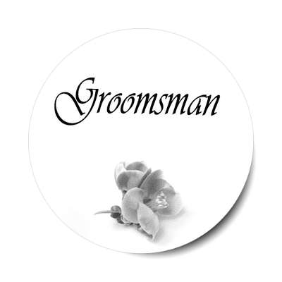 groomsman stylized one grey flower sticker