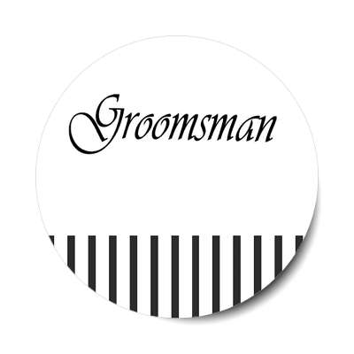 groomsman vertical black lines bottom stylized sticker