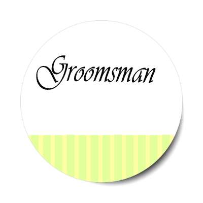 groomsman yellow vertical lines stylized sticker