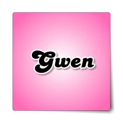 gwen female name pink sticker