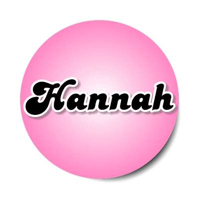 hannah female name pink sticker