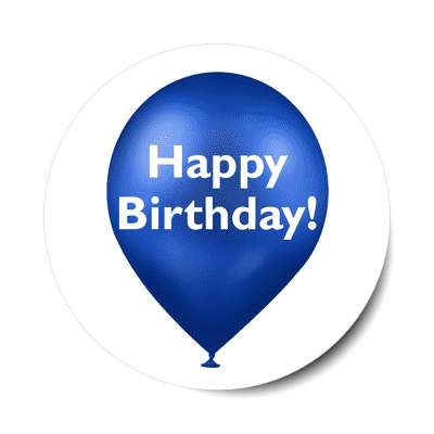 happy birthday blue balloon sticker