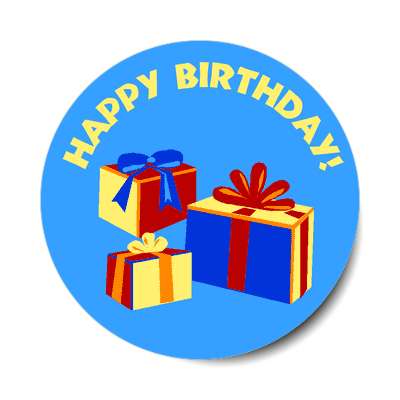 happy birthday giftboxes ribbons presents sticker