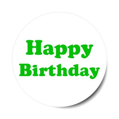 happy birthday medium green casual sticker