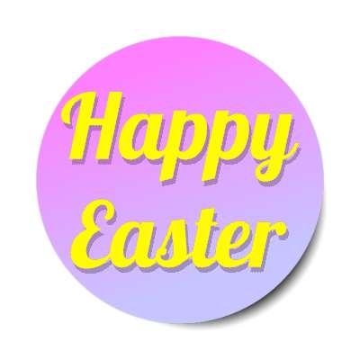 happy easter magenta blue sticker