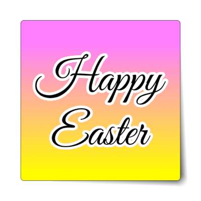 happy easter magenta orange yellow sticker