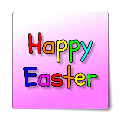 happy easter rainbow magenta sticker