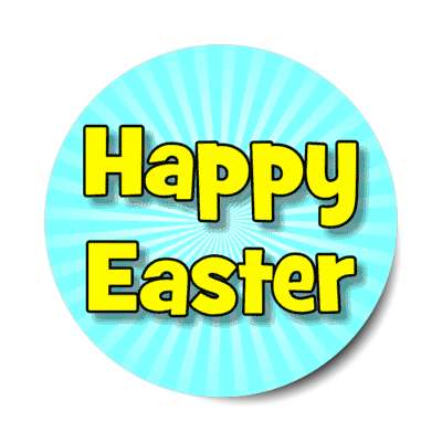 happy easter rays aqua sticker