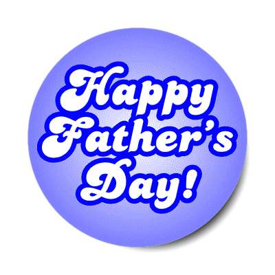 happy fathers day blue outline cursive bold sticker