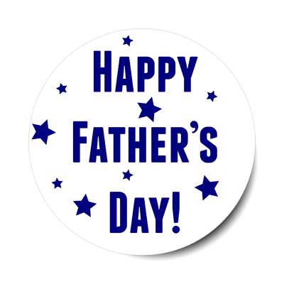 happy fathers day white stars stickers, magnet