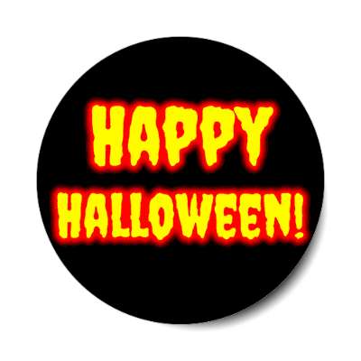 happy halloween fun black yellow sticker