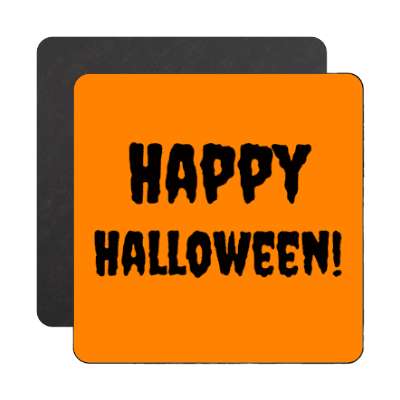 happy halloween fun bright orange magnet