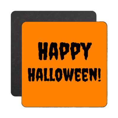 happy halloween fun bright orange magnet