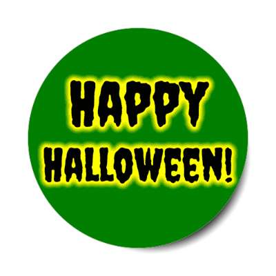 happy halloween fun deep green sticker