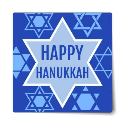 happy hanukkah blue stars of david sticker