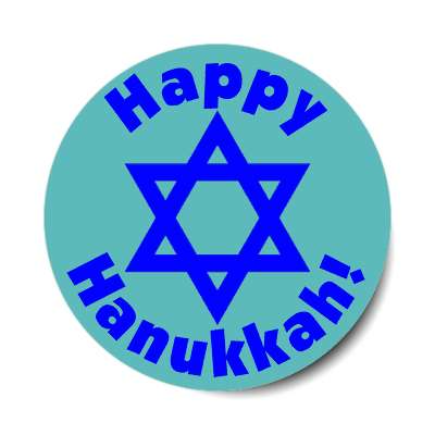 happy hanukkah star of david deep teal sticker