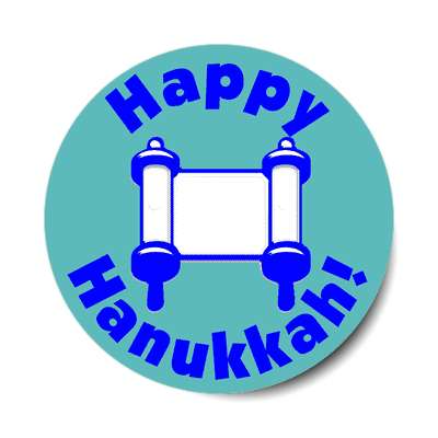 happy hanukkah torah sticker
