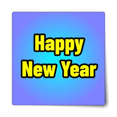 happy new year magenta aqua sticker