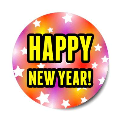 happy new year plasma stars sticker