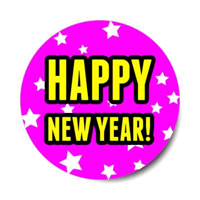 happy new year stars magenta sticker