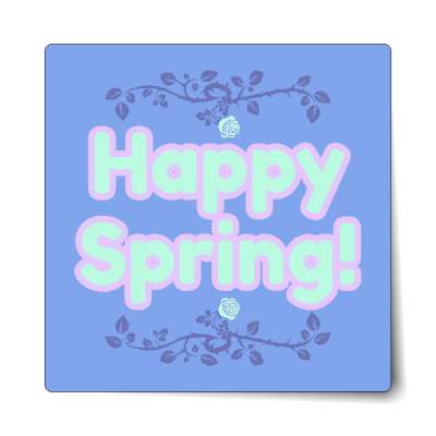 happy spring pastel blue sticker