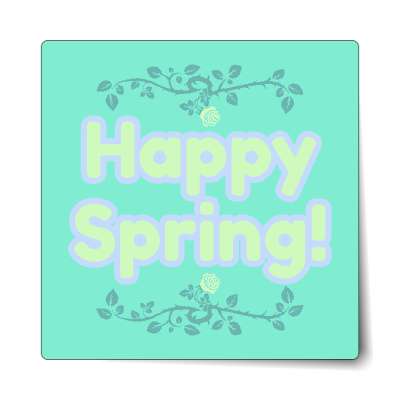 happy spring pastel green sticker