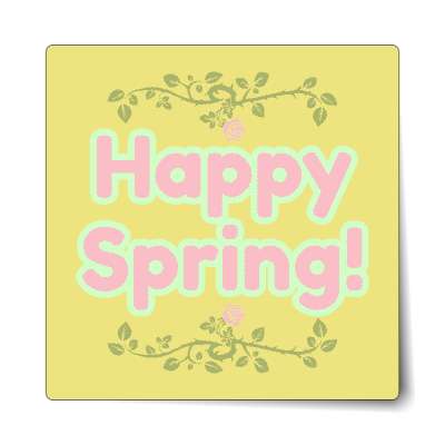 happy spring pastel orange sticker