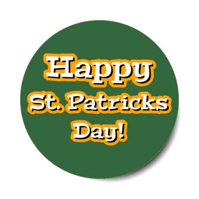 happy st patricks day deep green cartoon sticker