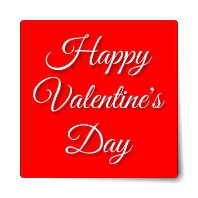 happy valentines day cursive red sticker