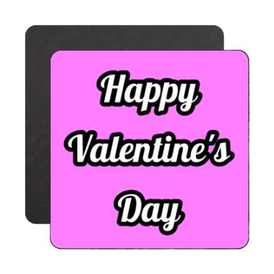 happy valentines day magenta cursive bold magnet