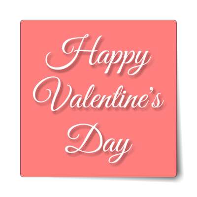 happy valentines day pink cursive sticker